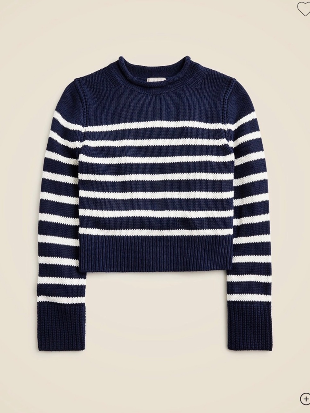 J.Crew Heritage cotton Rollneck™ sweater in stripe, size XXS